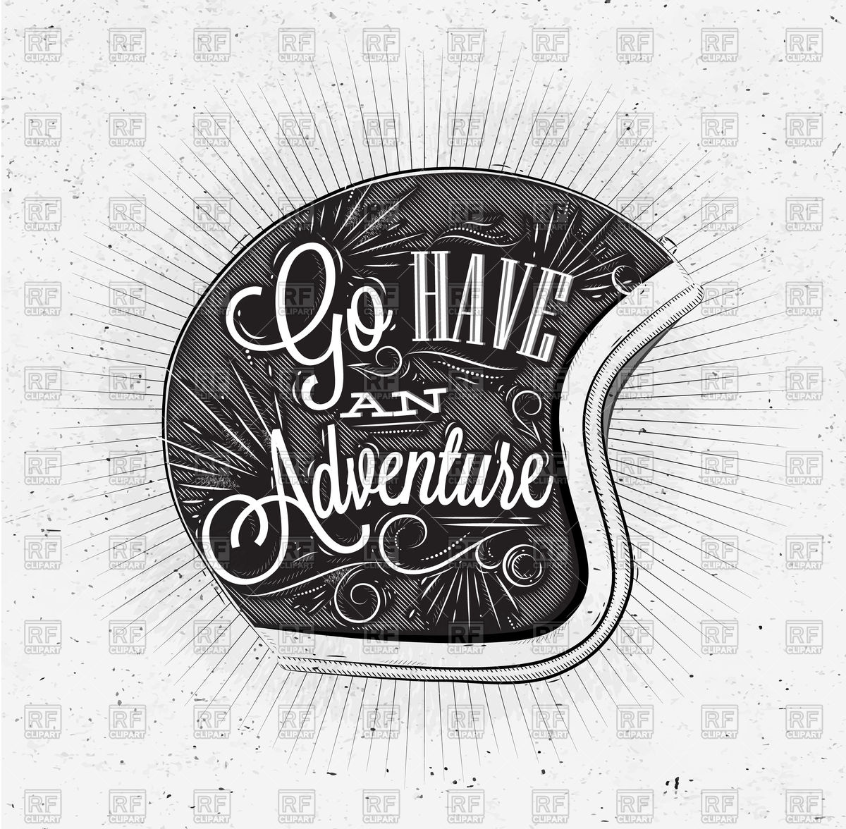 1200x1176 Lettering Go Have An Adventure On Motorcycle Helmet Vector Image