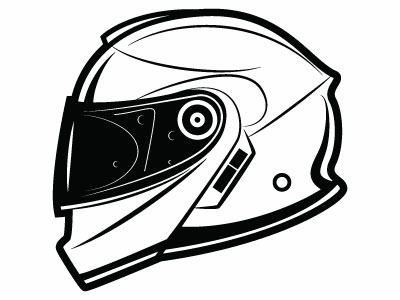 400x300 Motorcycle Helmet Vector Image
