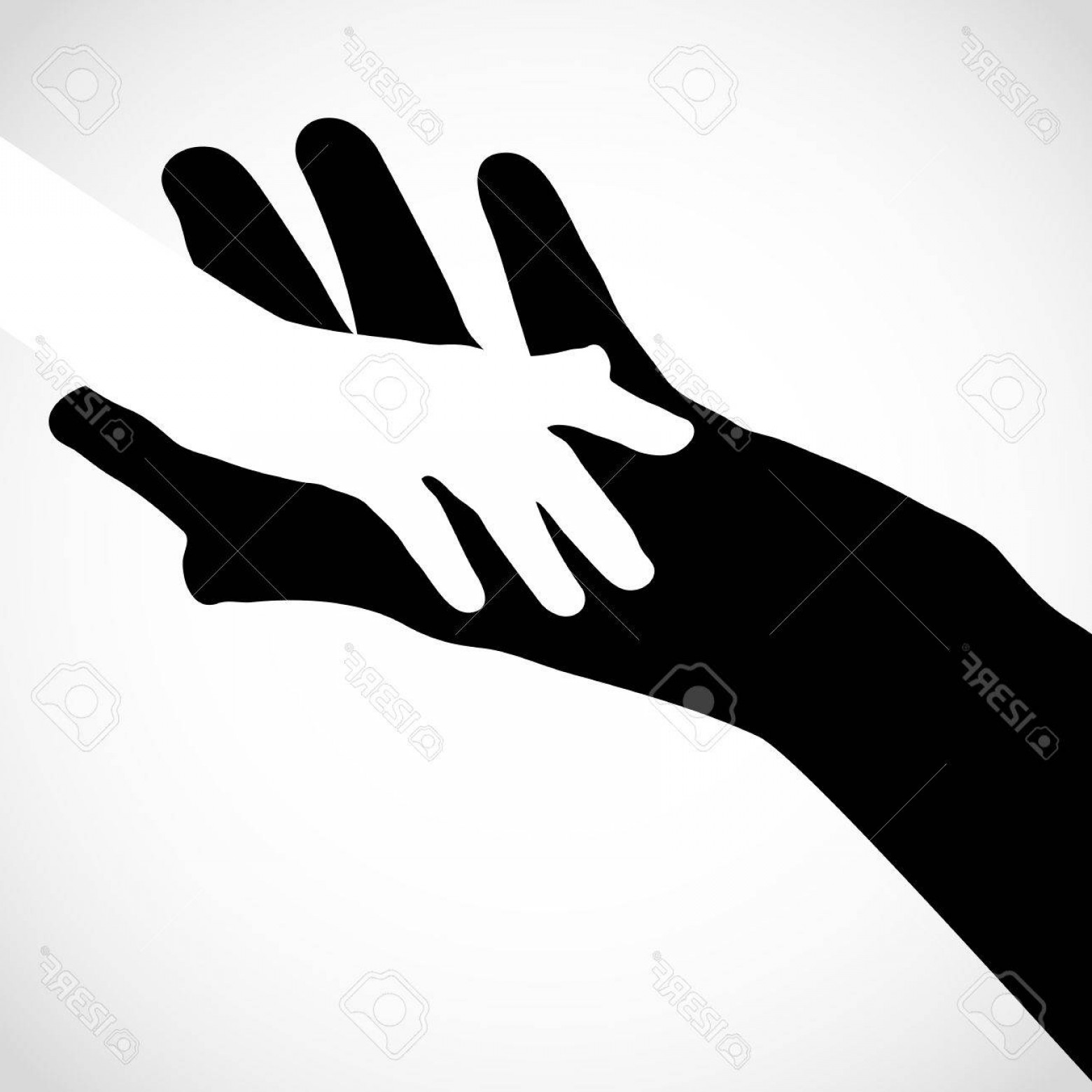 1560x1560 Photostock Vector Black Color Big Hand And White Small Hand Vector