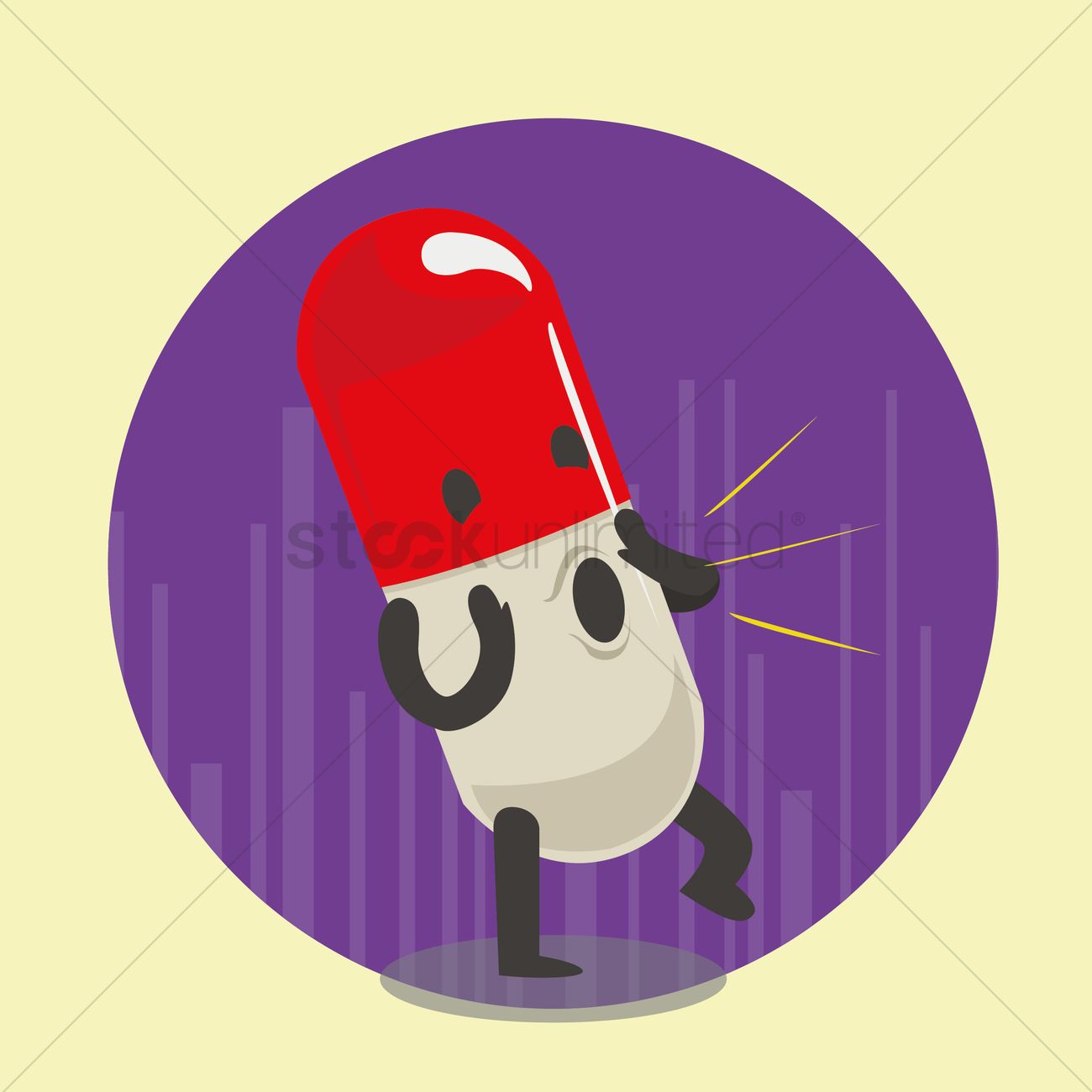 1300x1300 Pill Cartoon Calling For Help Vector Image