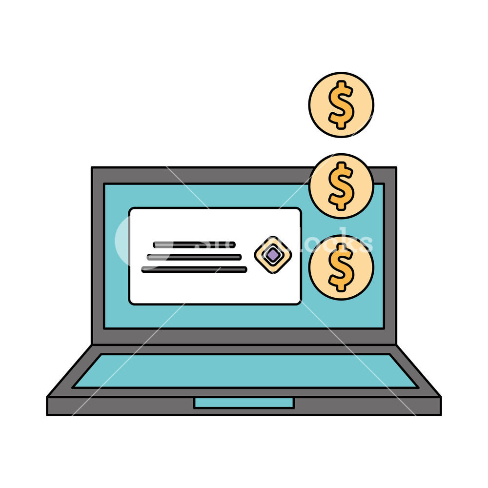 1000x1000 Help Computer Screen Bank Donation Online Vector Illustration