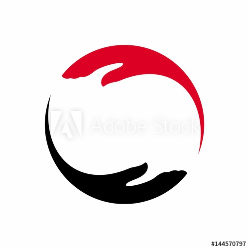 500x500 Two Hand Logo Vector Help And Care Symbol