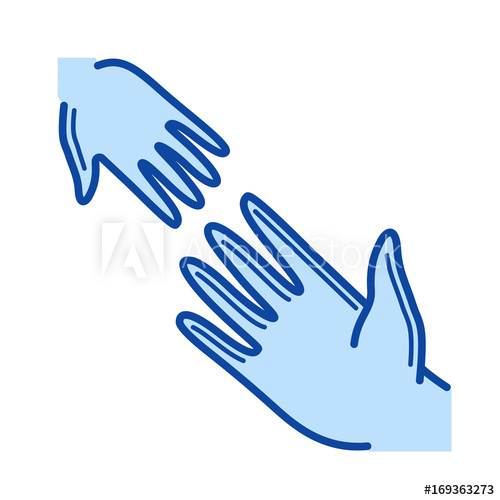 Helping Hand Vector Line Icon Isolated On White Background 500x500 Helping Hand Vector Line Icon Isolated On White Background