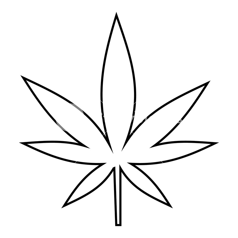 1000x1000 Cannabis Leaf Icon Outline Illustration Of Cannabis Leaf Vector