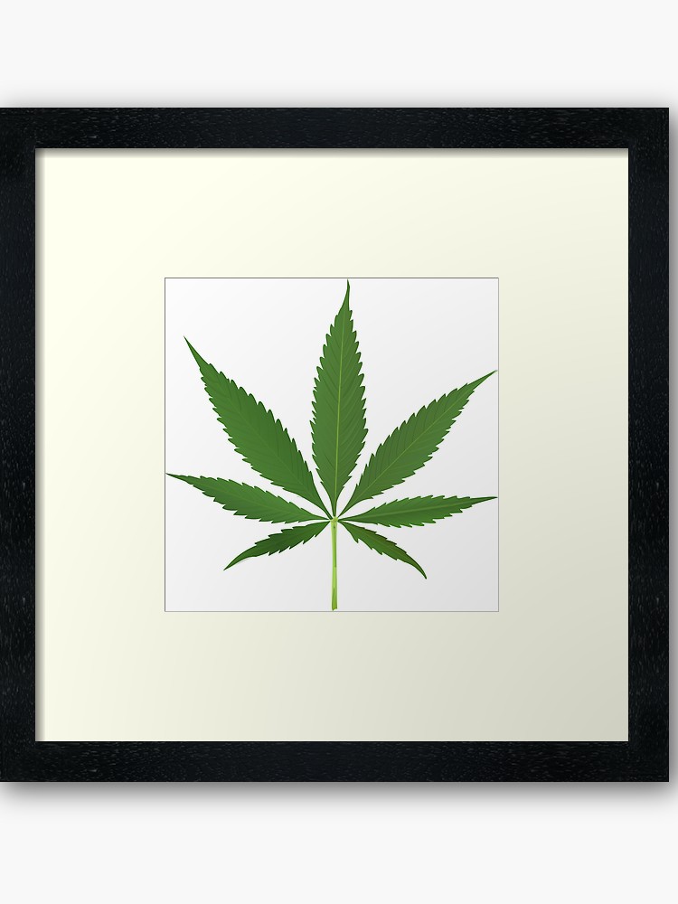 750x1000 Cannabis Leaf Vector Framed Art Print