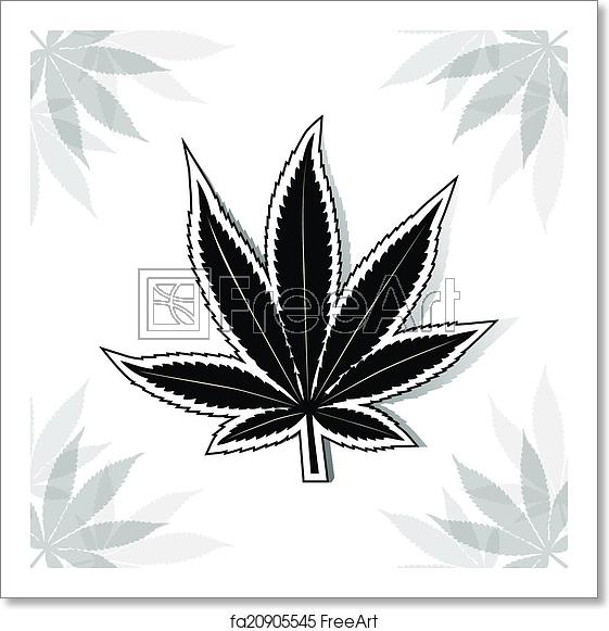 561x581 Free Art Print Of Black Cannabis Leaf Black Cannabis Leaf Vector