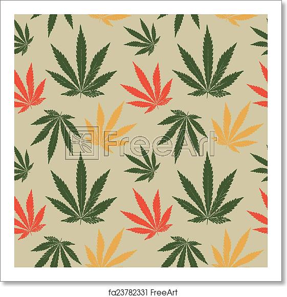 561x581 Free Art Print Of Vector Seamless Pattern Of Cannabis Leaf Vector