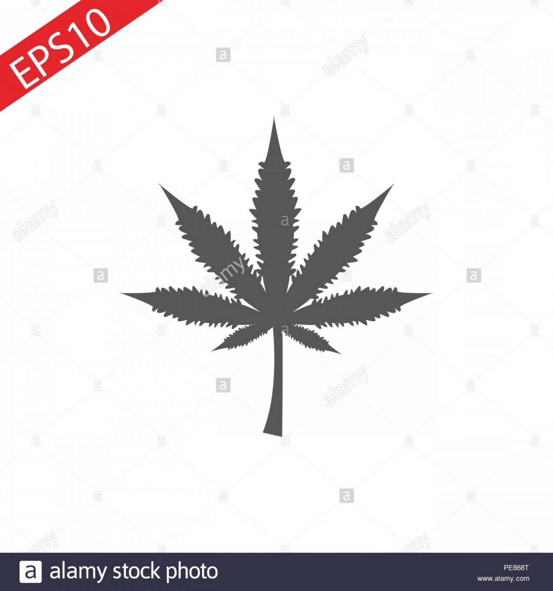 1872x2001 Cannabis Symbol Solid Black Marijuana Leaf Vector Icon Image