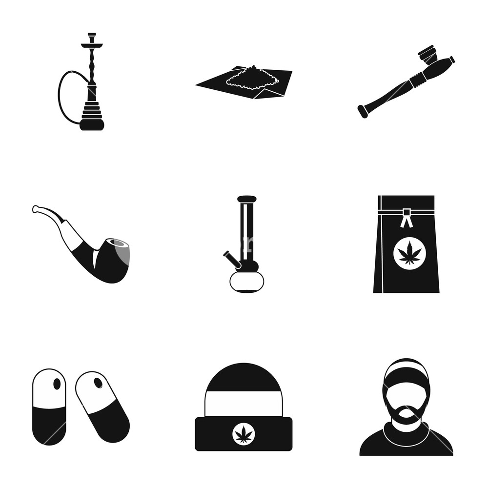 1000x1000 Hemp Icons Set Simple Illustration Of Hemp Vector Icons For Web