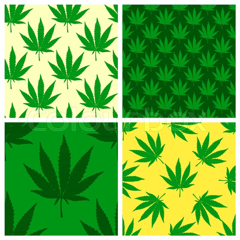 800x800 Marijuana Leaf Green Seamless Patterns Stock Vector Colourbox