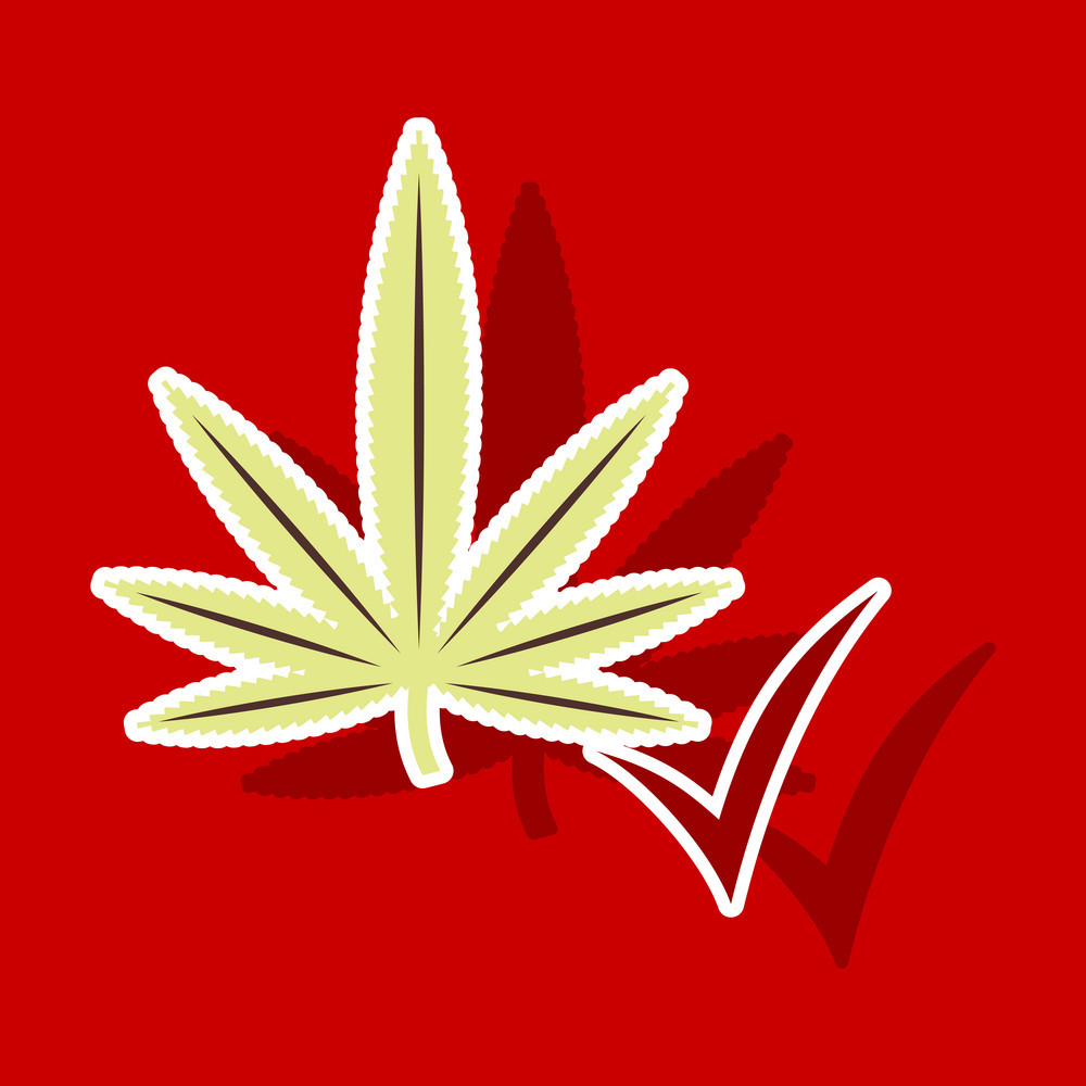 1000x1000 Sticker Hand Drawn Color Botanical Of Hemp Vector