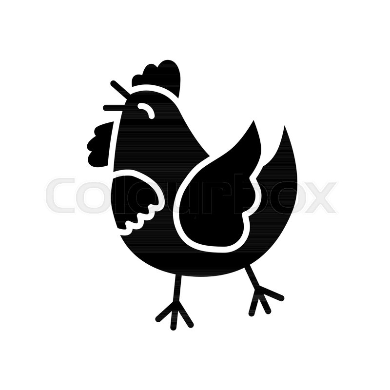 800x800 Easter Holiday Hen Vector Icon Solid Stock Vector Colourbox