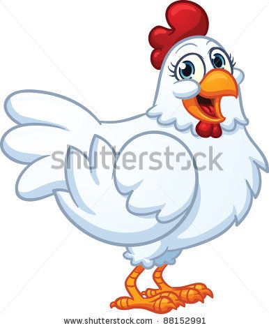 386x470 Happy White Hen Vector Illustration With Simple Gradients All