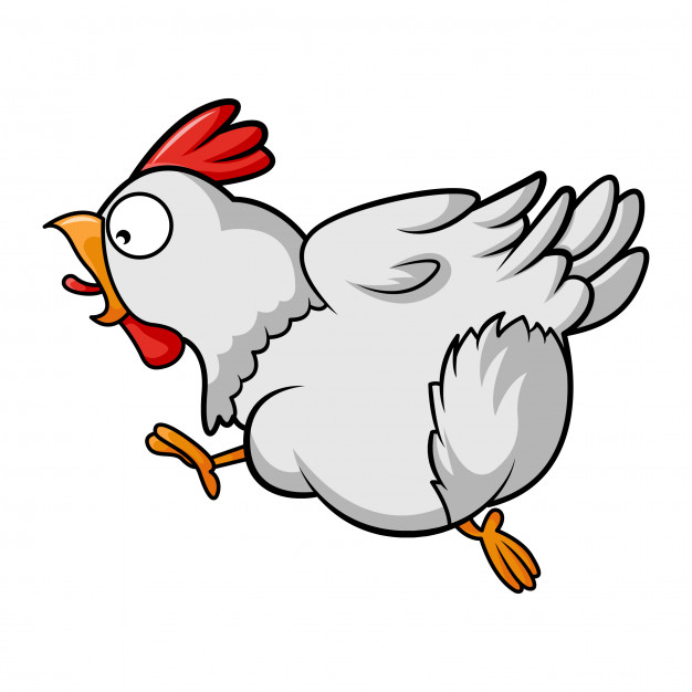 626x626 Vector Cartoon Illustration Of Flying Hen Vector Premium Download