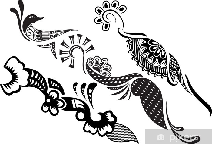 700x478 Indian Henna Designs Mehndi Vector Wall Mural