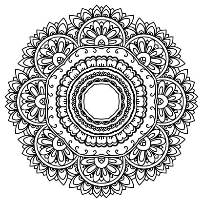 416x416 Vector Henna Tatoo Mehndi Premium Clipart