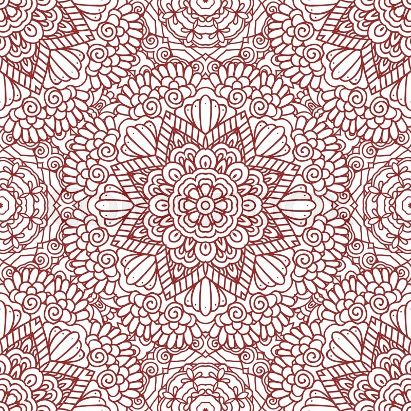 800x800 Ethnic Doodle Seamless Pattern Mehndi Stock Vector Colourbox