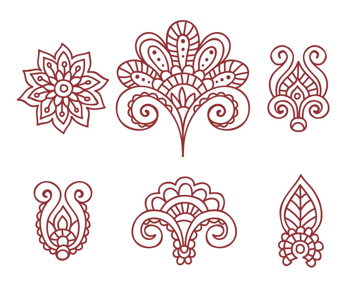 1136x936 Henna Tattoo Floral Ornamnet Vector Vector Art Graphics