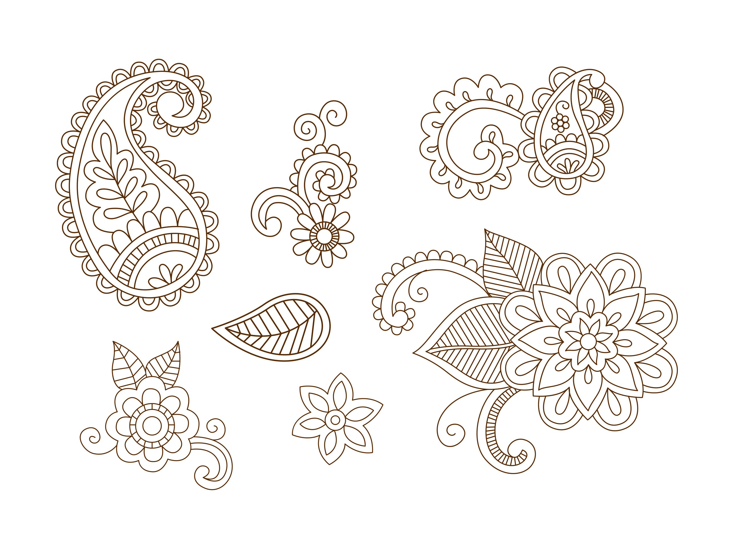 2560x1886 Henna Vector Set Vector Art Free Vector Free Download Vector