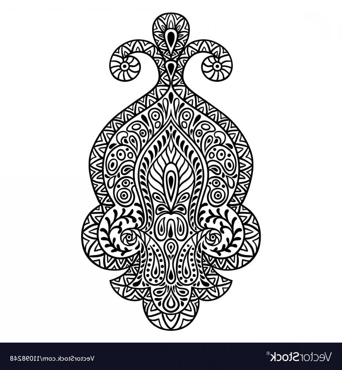 1200x1296 Indian Ethnic Ornament Hand Drawn Henna Tattoo Vector Lamaison