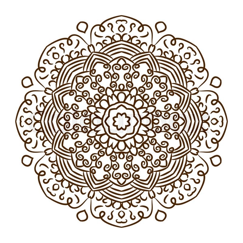 800x800 Hand Drawn Henna Tattoo Mandala Stock Vector Colourbox