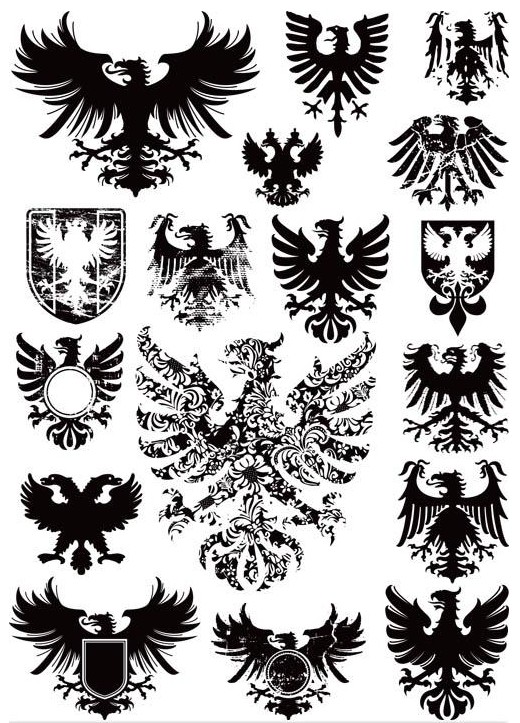 520x723 Heraldic Eagle Signs Vector Graphics Free Download