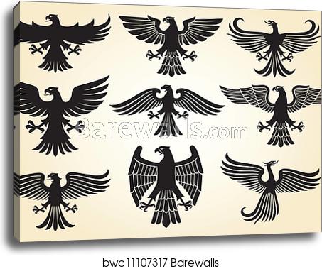 453x379 Heraldic Eagle Set Canvas Print Barewalls Posters Prints