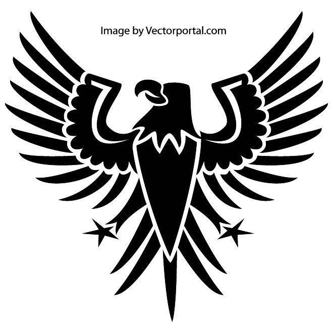 660x660 Black Heraldic Eagle Free Vector