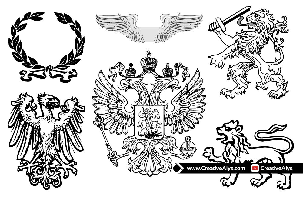 1000x650 Heraldic Elements For Logo Design Download Vector Now For Free