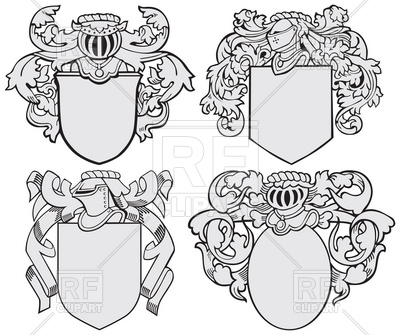 400x335 Knightly Coats Of Arms And Royal Heraldic Elements Vector Image