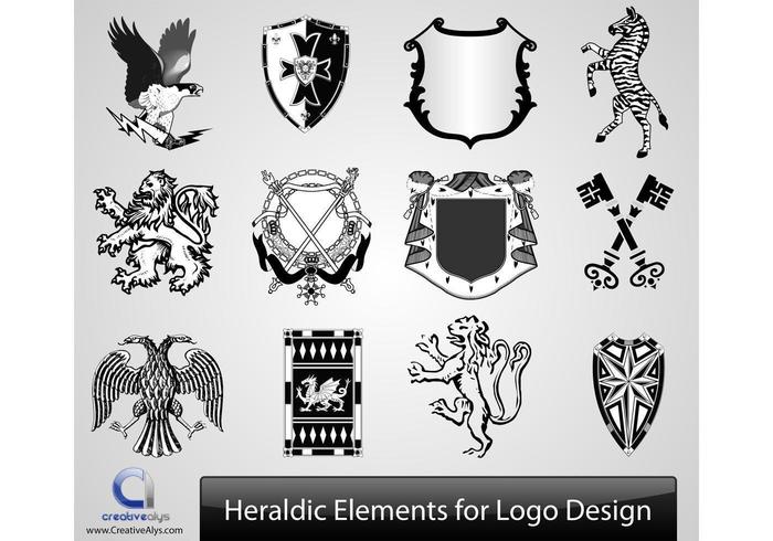 700x490 Vector Heraldic Elements For Logo Design