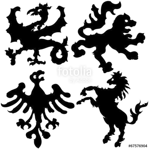 500x500 Set Of Heraldic Elements Stock Image And Royalty Free Vector