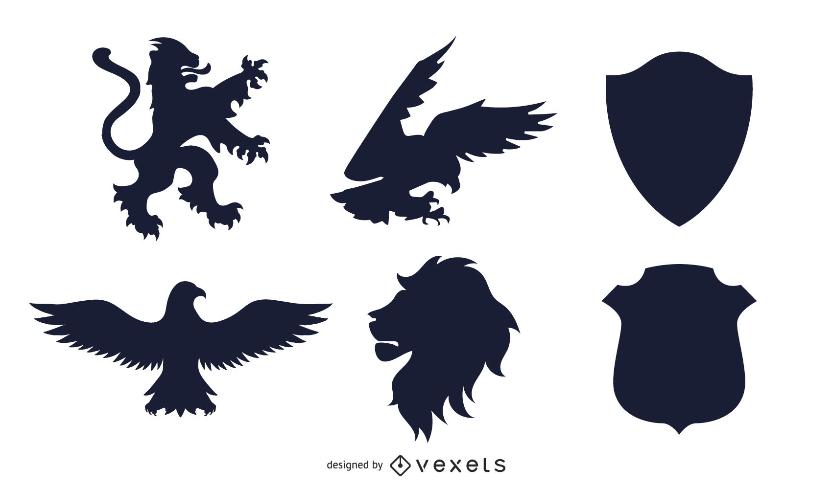 1701x1000 Heraldic Lion Vector Pack