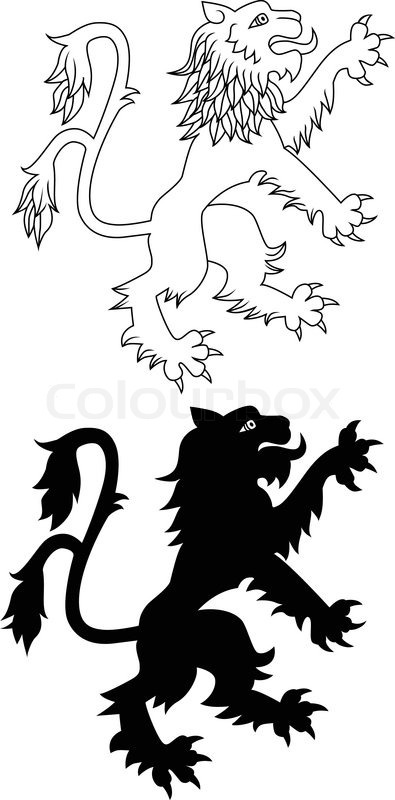 395x800 Heraldic Lion Stock Vector Colourbox