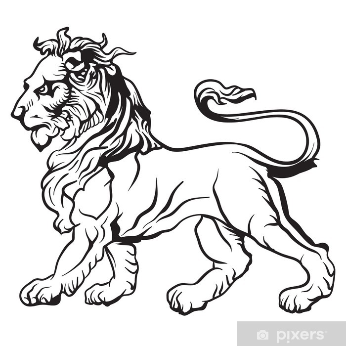 700x700 Heraldic Lion Vector Wall Mural