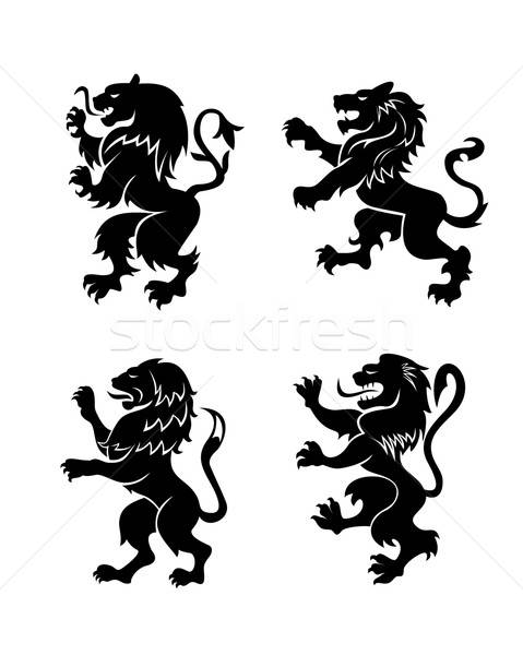 479x600 Heraldic Lions Vector Illustration Anzhela Buch