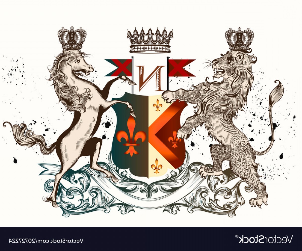 1200x996 Lion Horse And Shield Vector Geekshirts