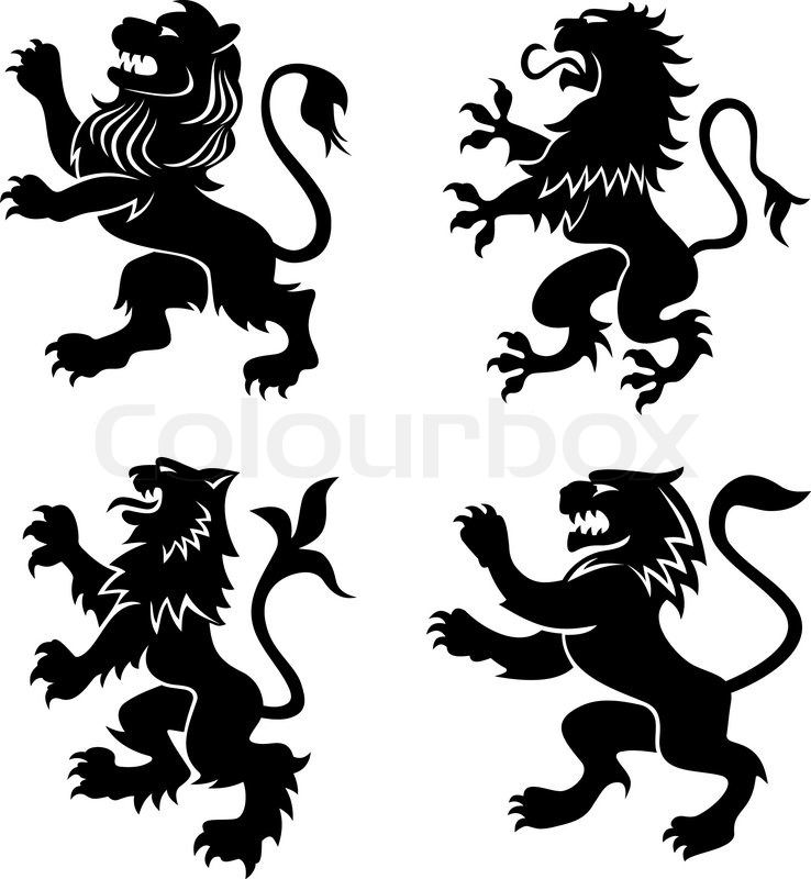 738x800 Royal Heraldic Lions Stock Vector Heraldry And Related