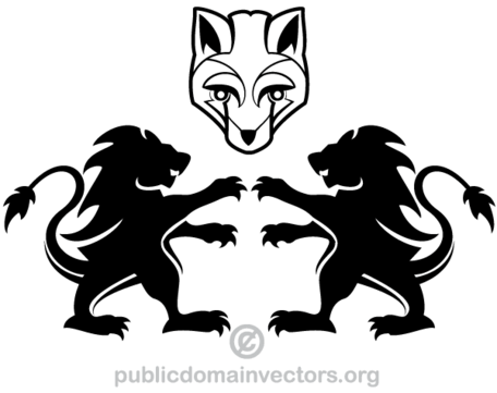 456x361 Free Heraldic Lion And Foxs Clipart And Vector Graphics