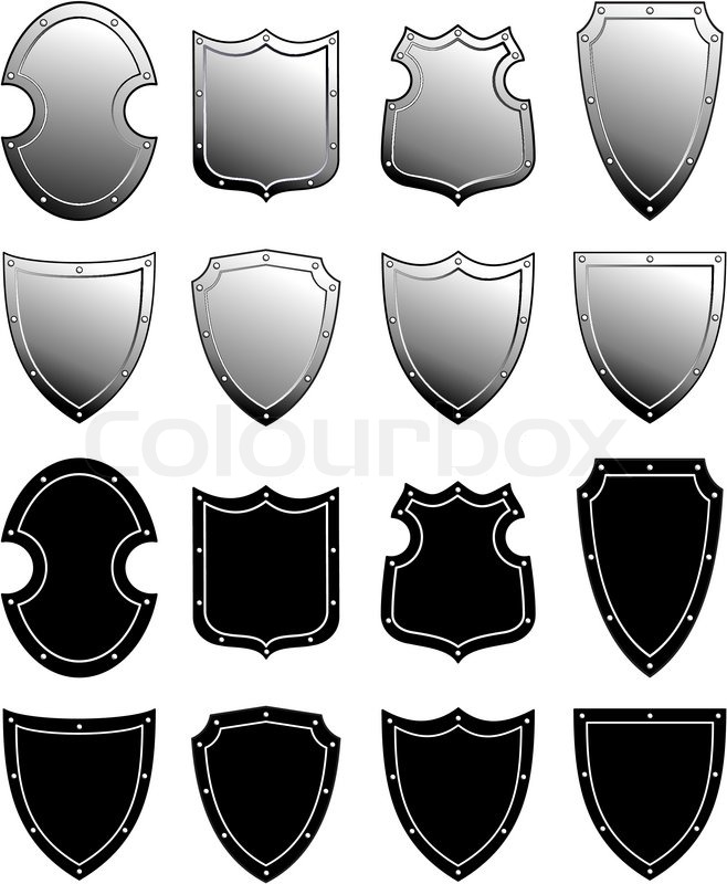 658x800 Vector Set Of Metal Heraldic Shields Stock Vector Colourbox
