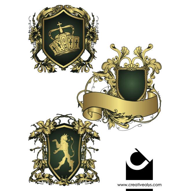 660x660 Heraldic Shields Vector Pack