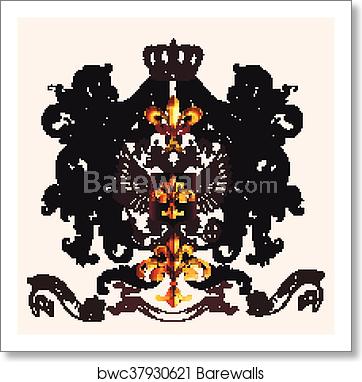 362x382 Heraldic Vector Design With Shield Eagle Coat Of Arms