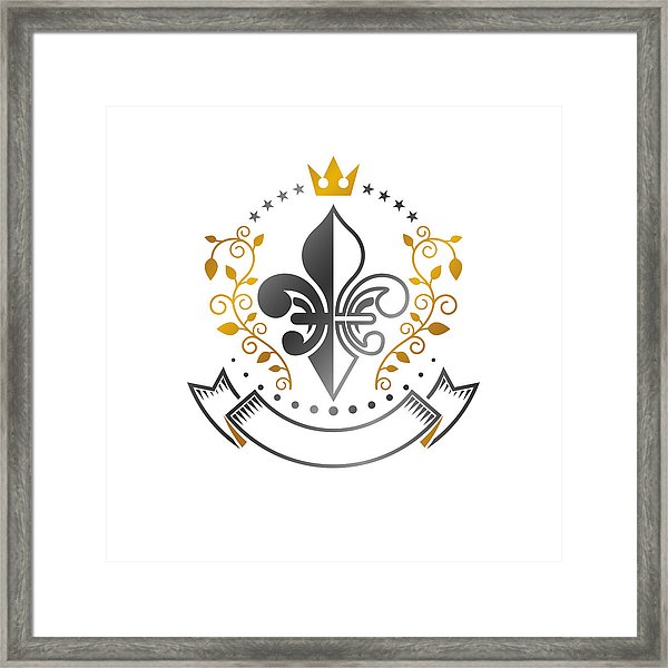 600x600 Royal Symbol Lily Flower Emblem Heraldic Vector Design Element