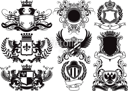 500x356 Coat Of Arms, Shields And Heraldic Vector Elements Stock Image