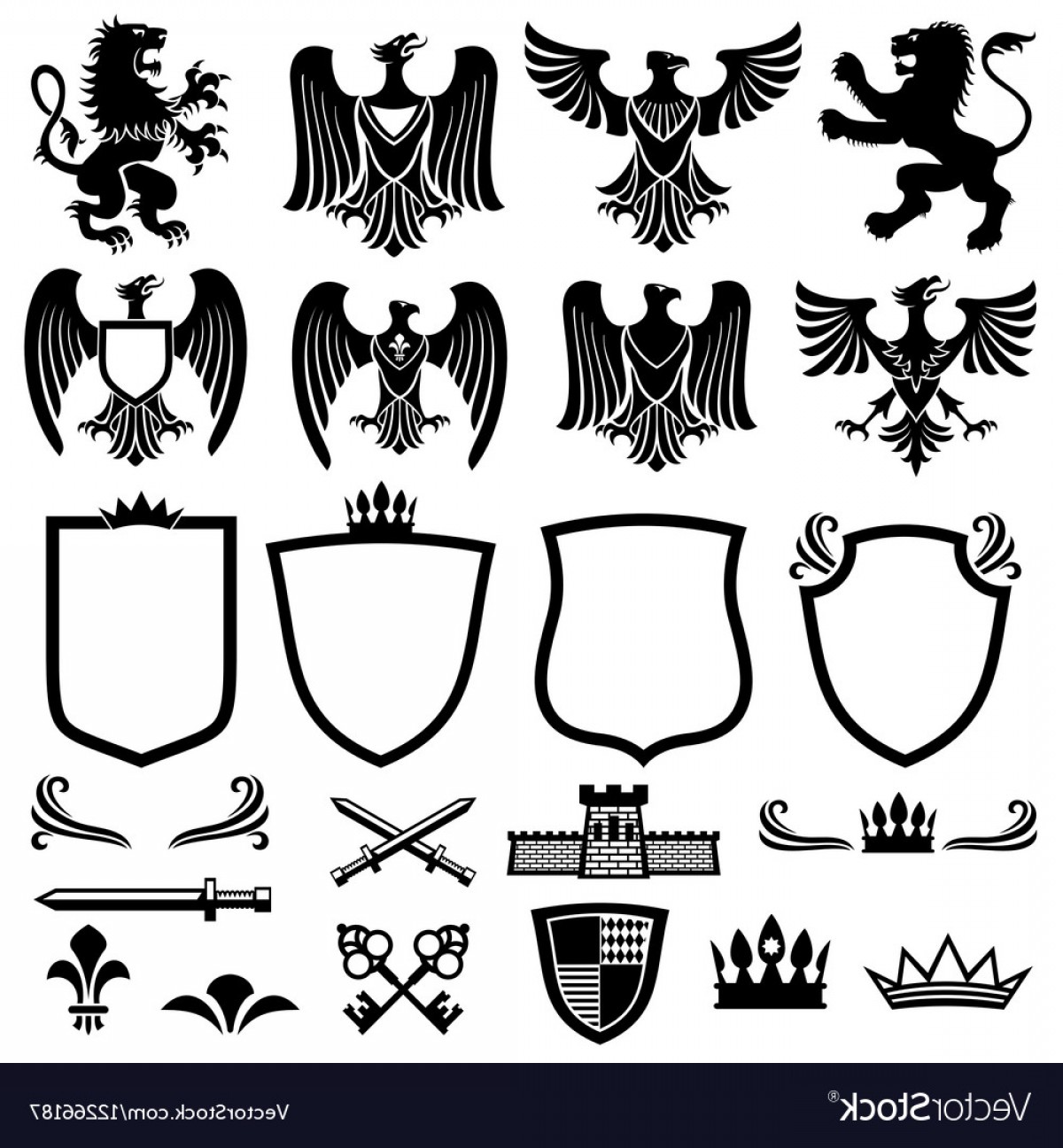1200x1296 Family Coat Of Arms Elements For Heraldic Vector Soidergi