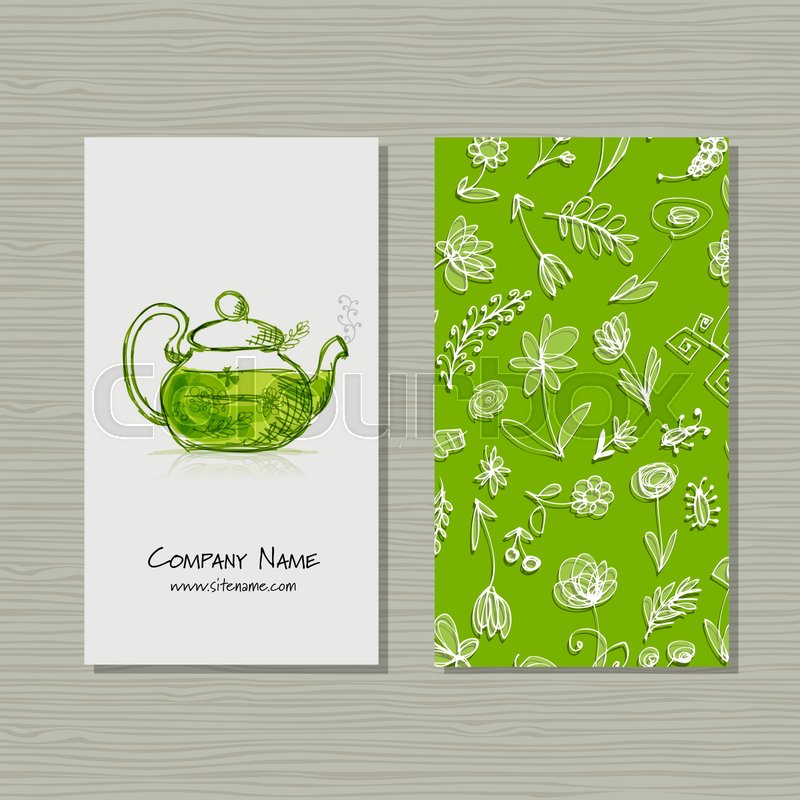 800x800 Business Cards Design, Herbal Tea Stock Vector Colourbox