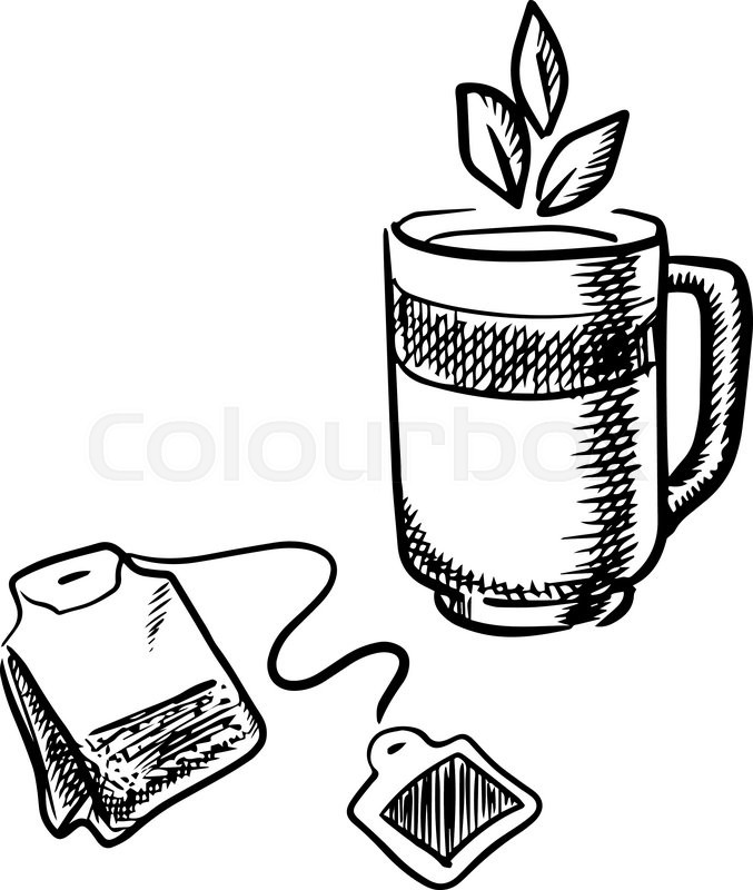 677x800 Cup Of Fresh Black, Green Or Herbal Stock Vector Colourbox