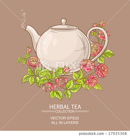 450x468 Rose Tea Vector Illustration