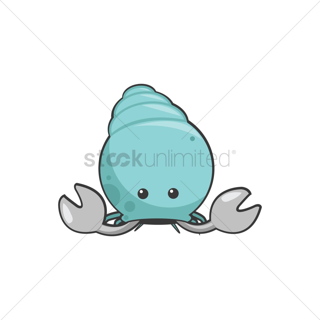 1300x1300 Hermit Crab Vector Image