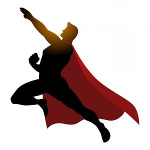 300x300 Stock Illustration Silhouette Hero Man Opening His Soidergi